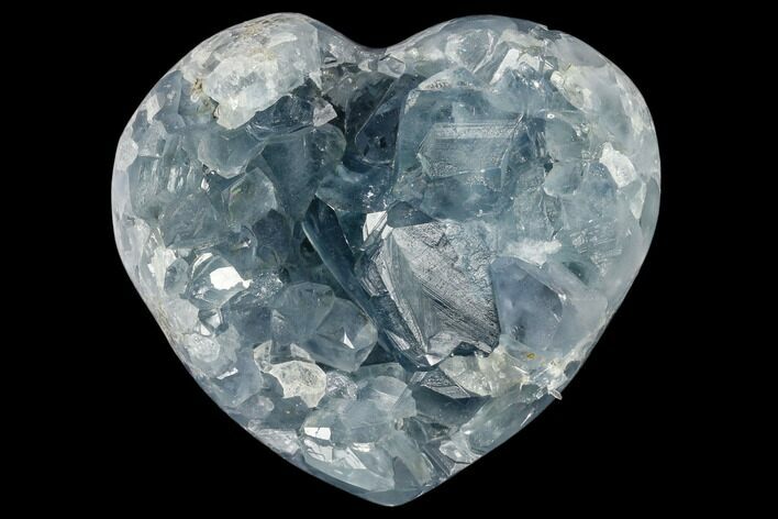 Crystal Filled Celestine (Celestite) Heart Geode - Madagascar #117333